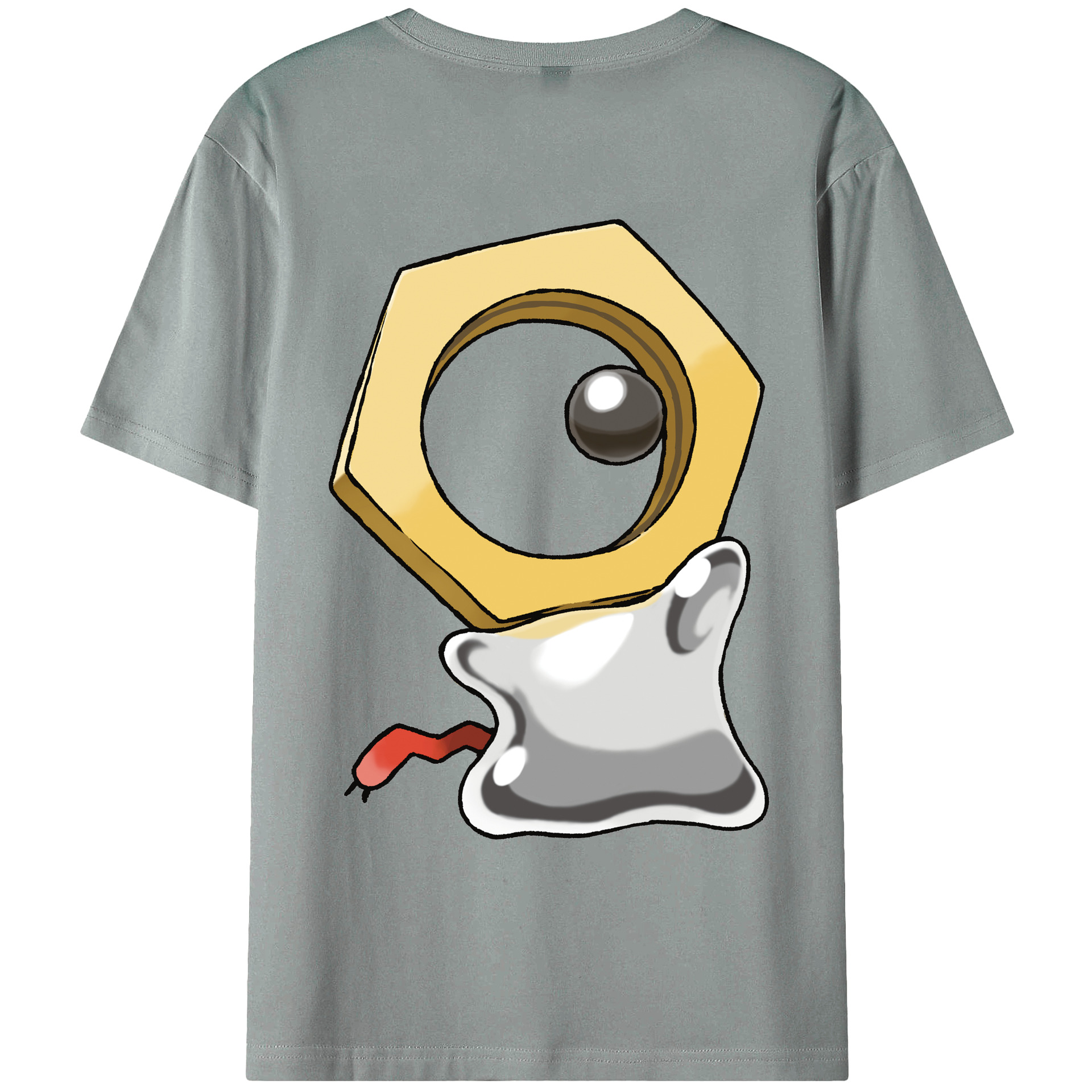 （画像用） ポケットモンスター Pokémon 綿100％ メンズ半袖Tシャツ（バックプリント） 通気性
